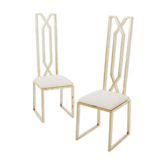 Pair of brass chairs Alain Delon for Jean Charles 1970