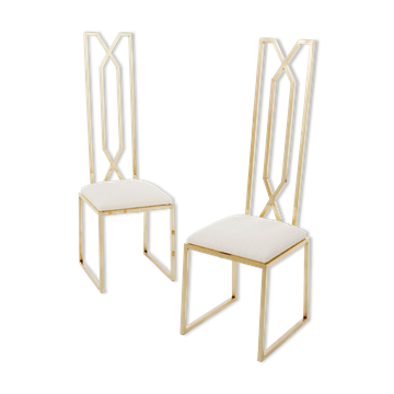 Pair of brass chairs Alain Delon for Jean Charles 1970