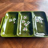 Former servant 3 compartments Glazed ceramic Signed Poët-Laval Vintage pottery 50s