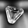 Triangular ashtray in val saint Lambert crystal