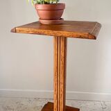 Vintage solid oak saddle plant holder