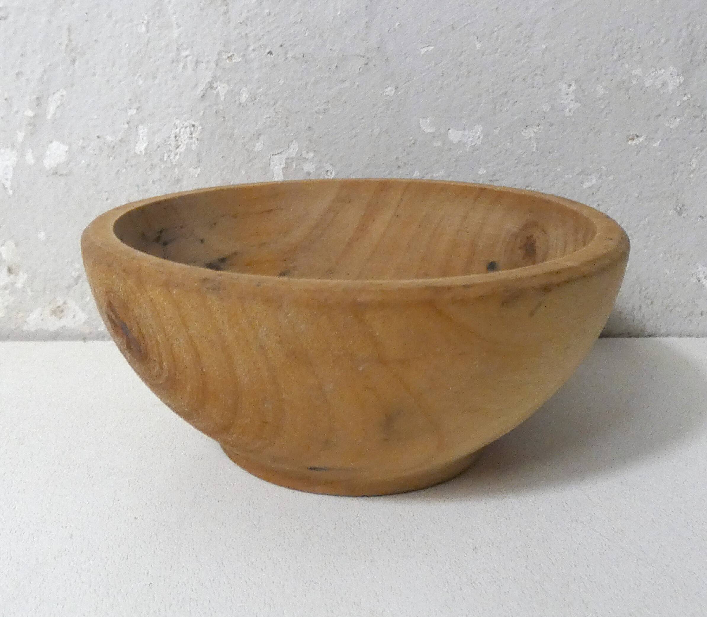 small turned wooden bowl