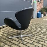 Original black leather Fritz Hansen Swan chair Topstaat!