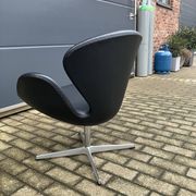 Originele zwart lederen Fritz Hansen Swan chair Topstaat!