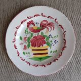 Two plates Les Islettes 19th century Rooster plate