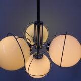 Vintage space age hanging lamp with 4 glass balls
