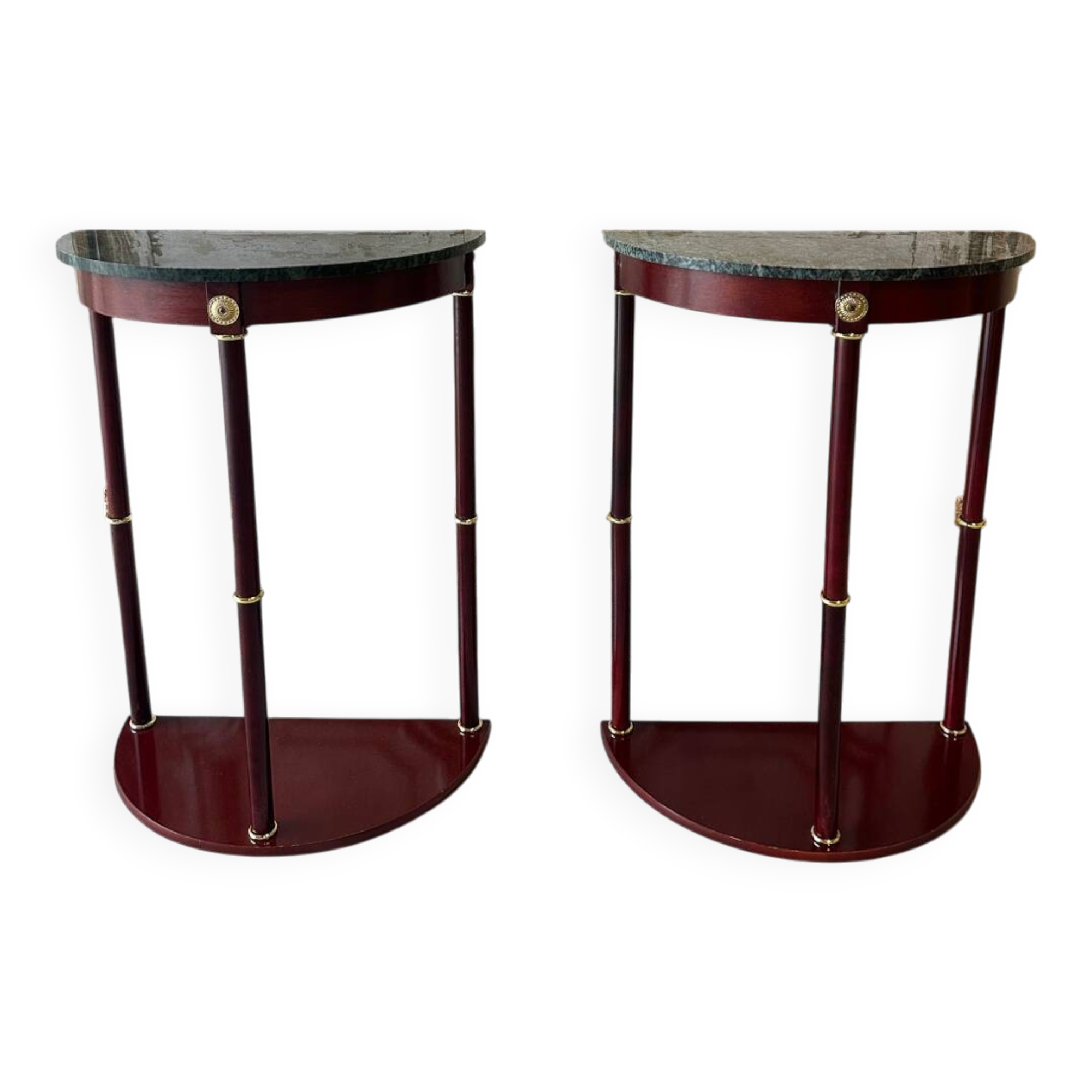 Paire de consoles, chevets table en acajou