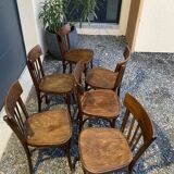 Suite de 6 chaises bistrot des années 60