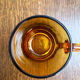 8 vintage Duralex amber glass mugs
