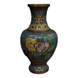 Vase cloisonné Chine milieu XXe décor floral