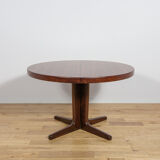Mid-century round rosewood extendable dining table, Denmark, 1960s