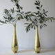 Lot of two brass soliflore vases