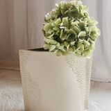 XL square ceramic vase with texture