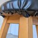 Vintage Wooden Bar Stool: Black Leather Seat, Mid-Century Bistro Style