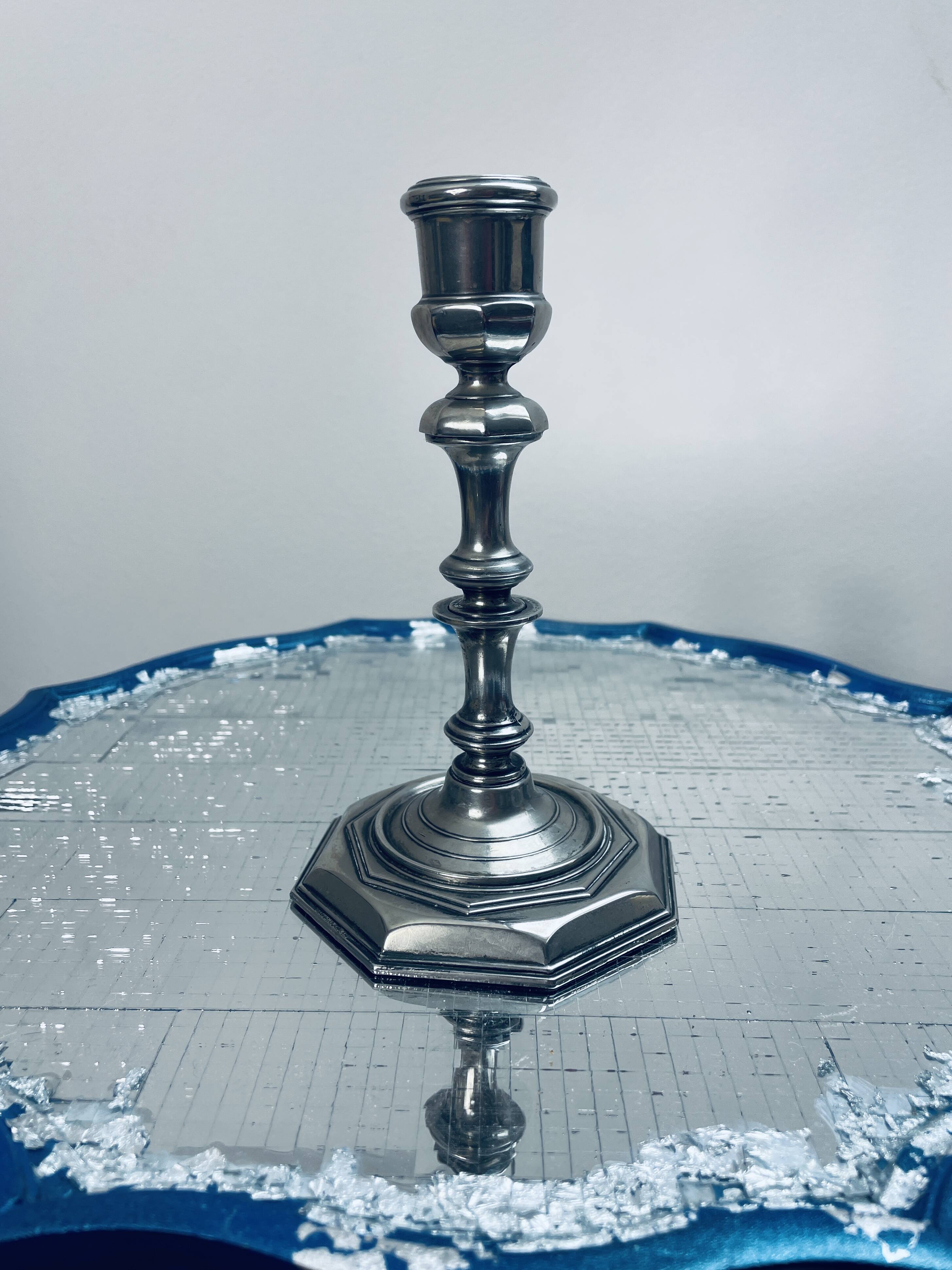 Antique silver plated Grenadier candle holder made in England