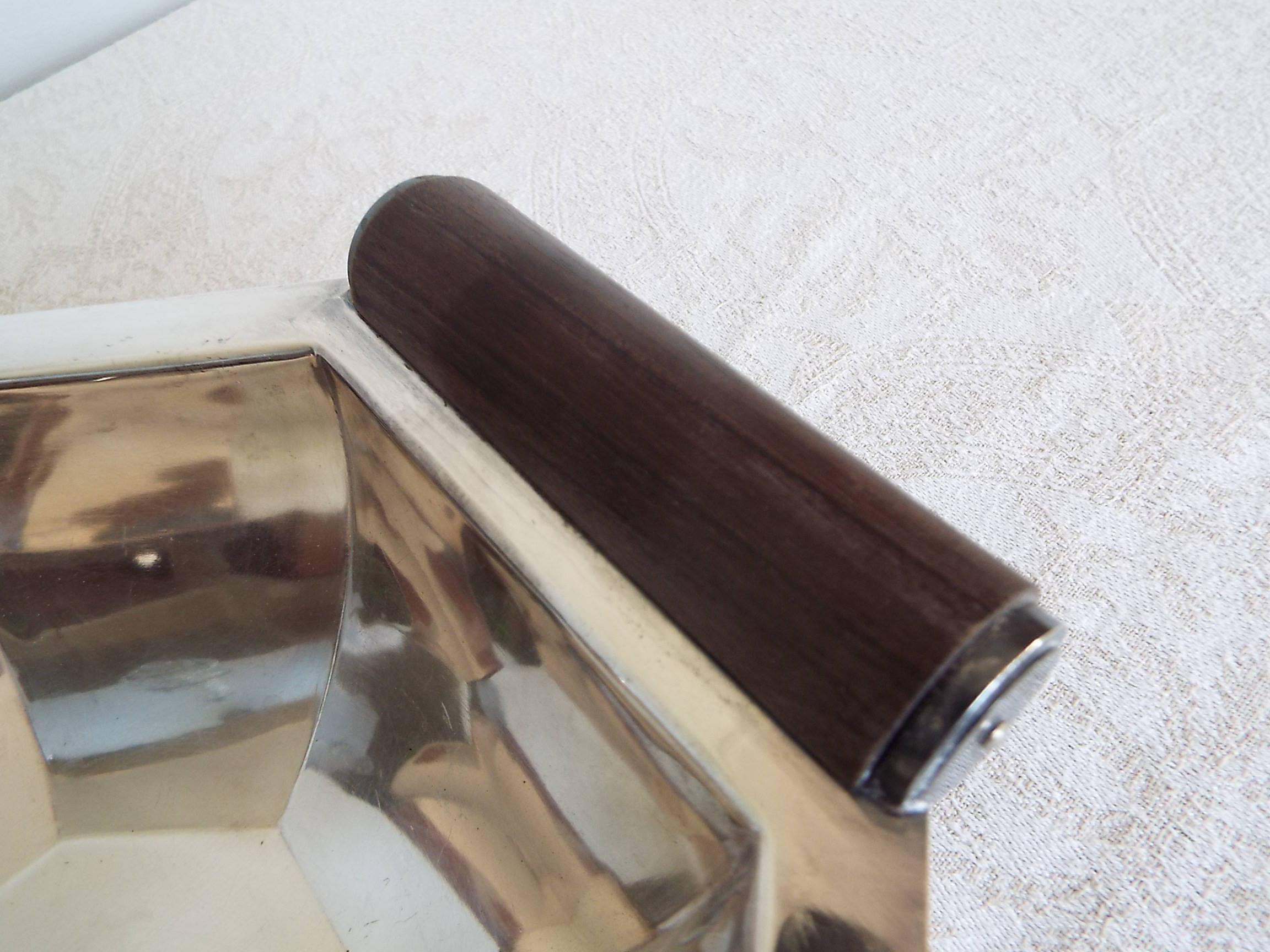 Art deco style stainless steel dish