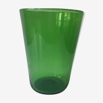 Vase en verre souffle vert