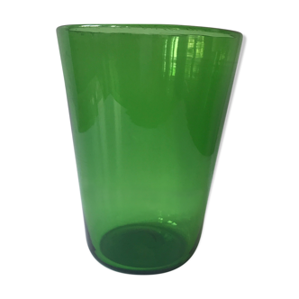 Vase en verre souffle vert