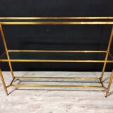 Shelf glass and golden brass