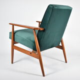 Vintage armchair "Fox" - designer H. Lis, 1970s, green bottle velvet