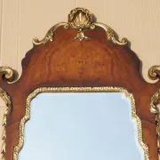 Antique Georgian Style Wall Mirror in Carved and Gilded Walnut