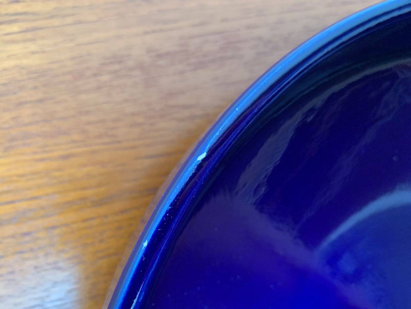 Dark blue pottery bowl from West Germany from the mid-century, 1960s.