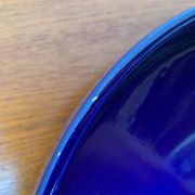 Dark blue pottery bowl from West Germany from the mid-century, 1960s.