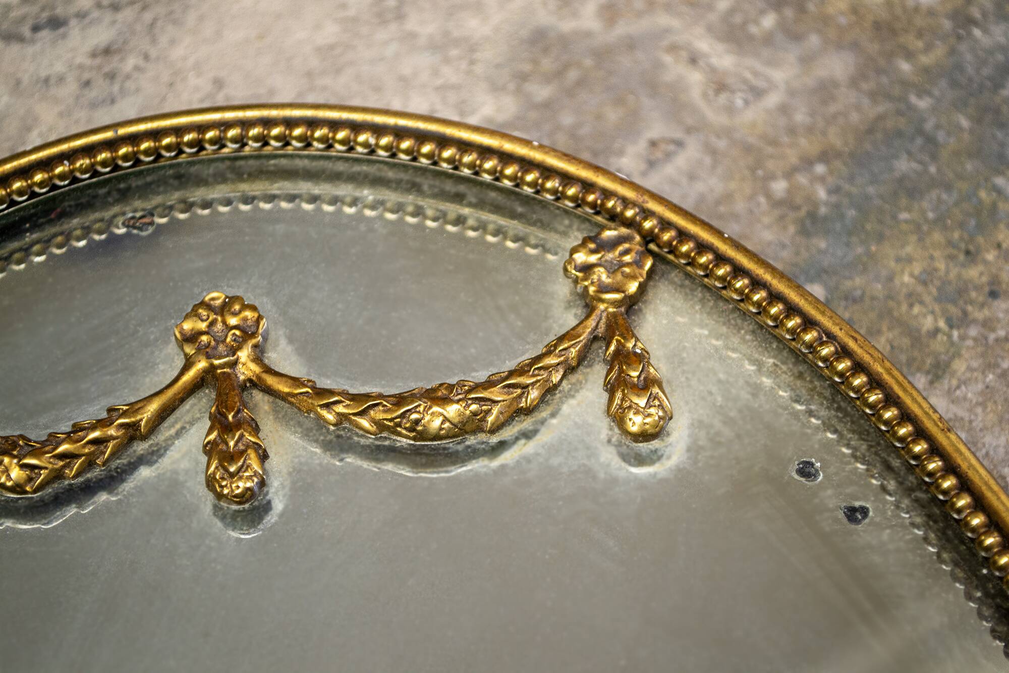 Specchio con cornice in ottone  Italia Anni '50