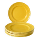 Set of 6 Badonviller lemon yellow dinner plates, 1960