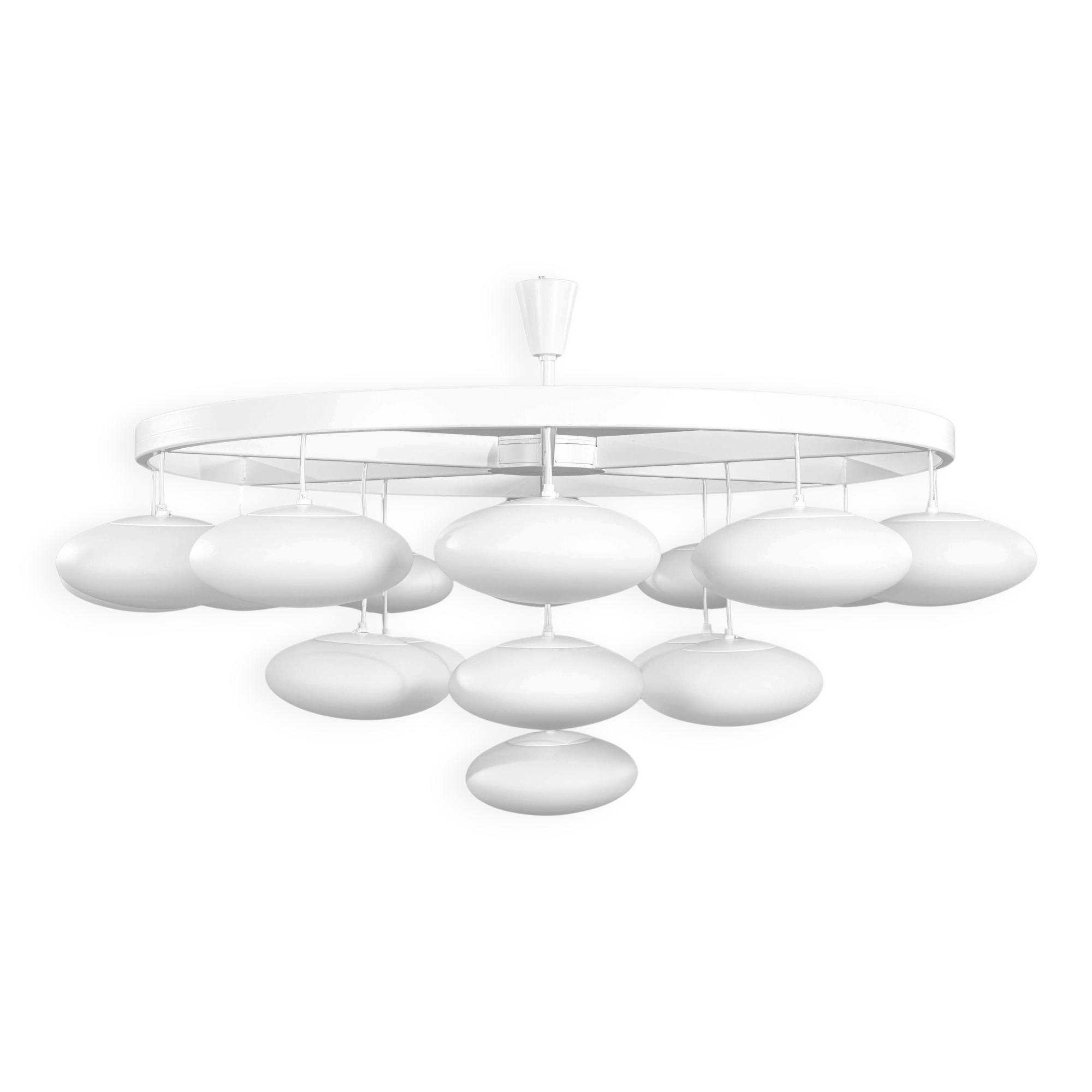 Impressive cloud chandelier mid-century modern of Volksgarten Milchhalle Vienna