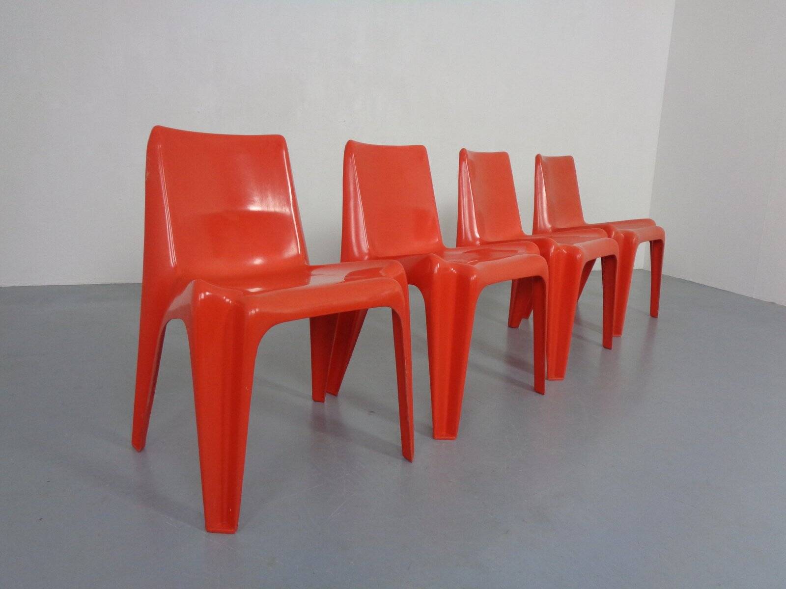 B1171 Fiberglass Stacking Chairs by Helmut Bätzner for Bofinger, 1960s, Set of 4