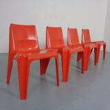 B1171 Fiberglass Stacking Chairs by Helmut Bätzner for Bofinger, 1960s, Set of 4