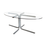 Glass and chrome coffee table