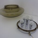 Large glass ceiling light from Limburg, 1960s