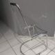 Suite of 6 vintage chrome metal chairs 1970