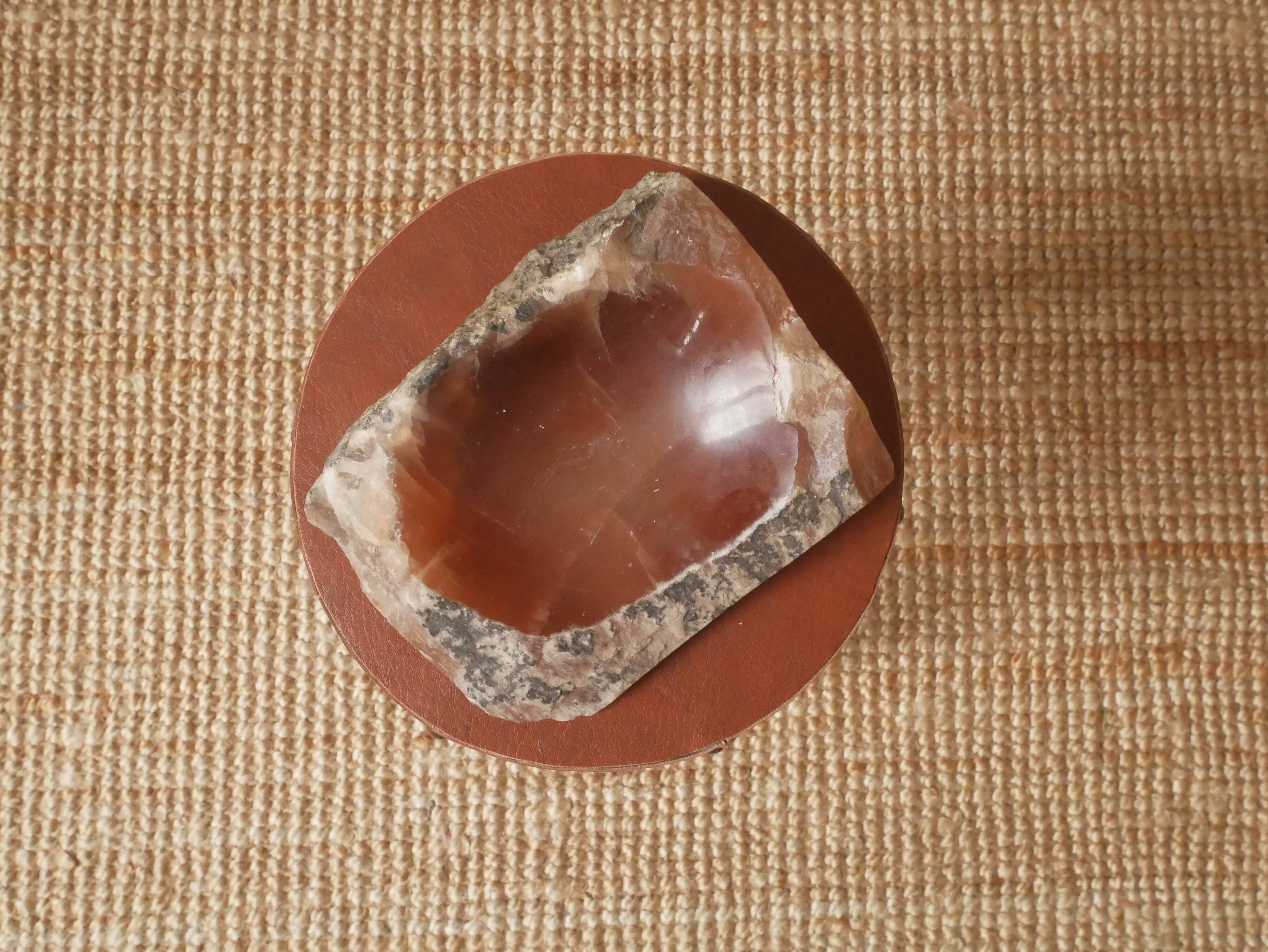 Empty mineral sculpture pocket cut stone handmade object