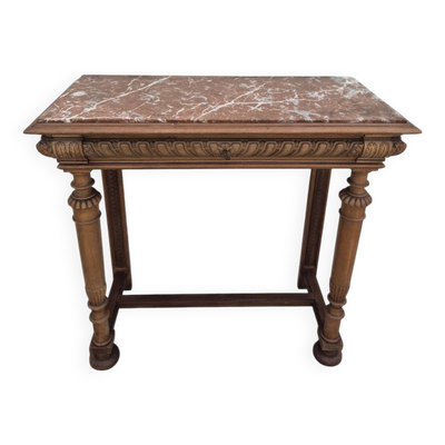 Table d'entrée console style Henri II d'époque 19éme en noyer massif