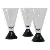 Ensemble de 3 verre à pied / eau Luminarc, 1980, neuf