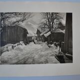 Old silver photo circa 1950 by L. Thomas in Morzine set of 3