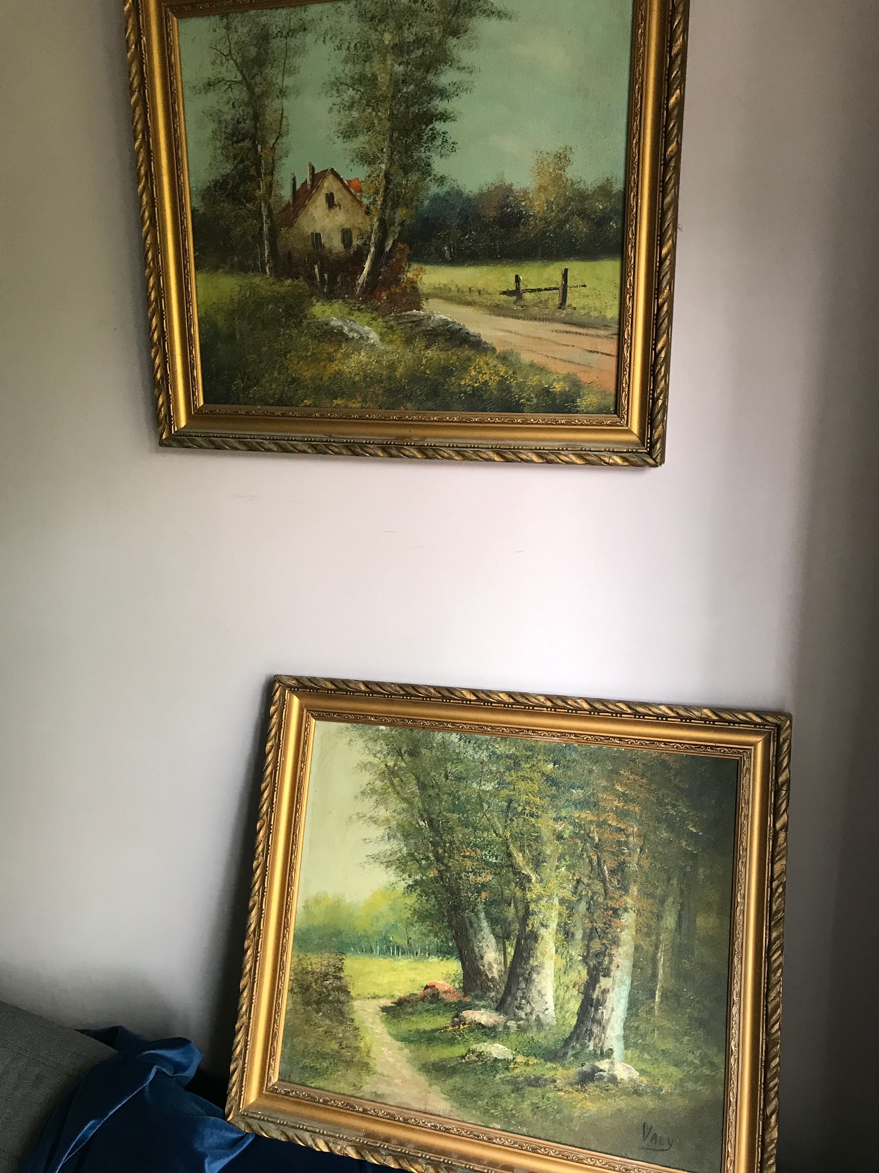 Pair two oil paintings on canvas