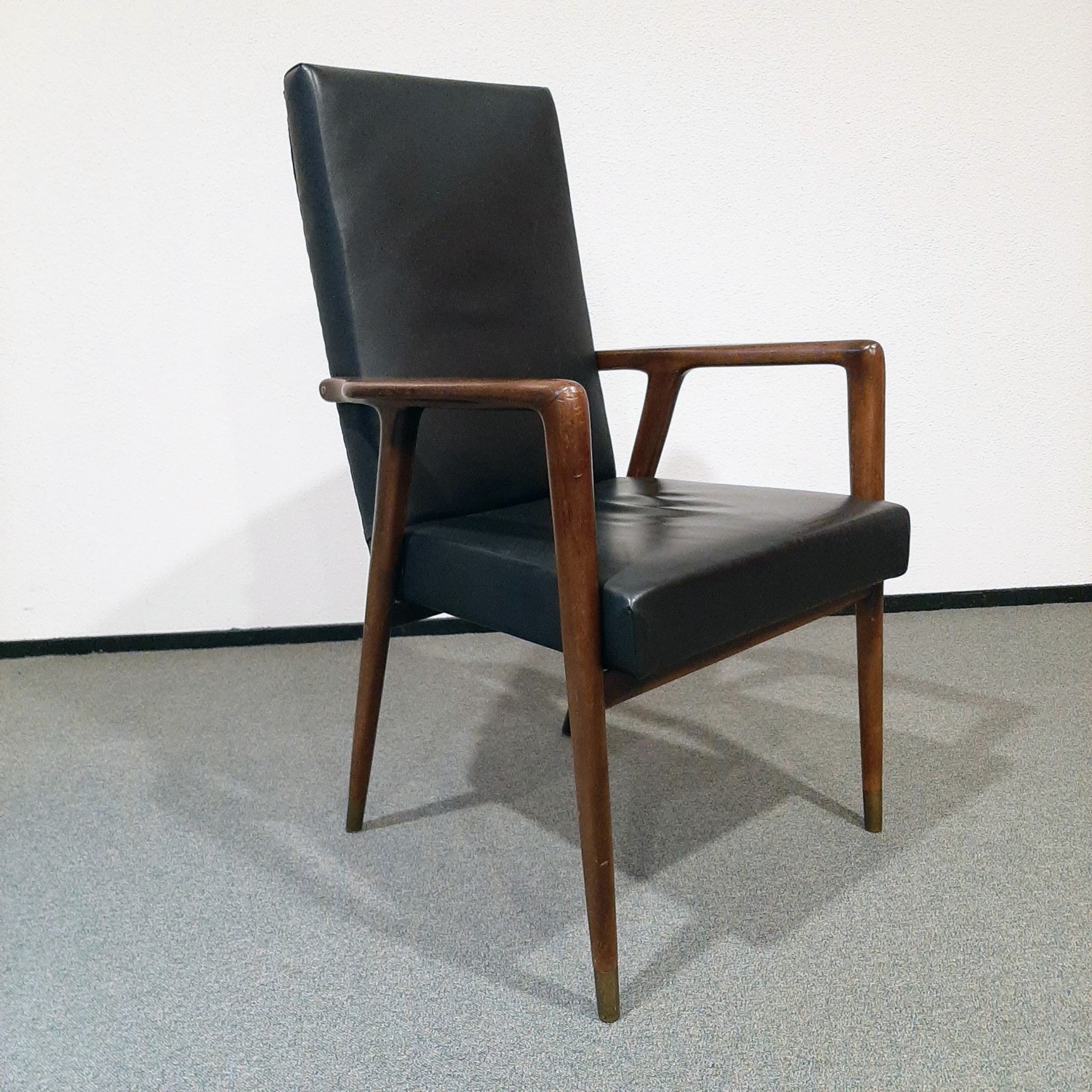 Vintage teak armchair by Josef Hillerband for Wilkhahn 1960s