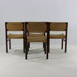 Ensemble de quatre chaises de salle à manger en bois wengé par Arnold Merckx pour Fristho Holland
