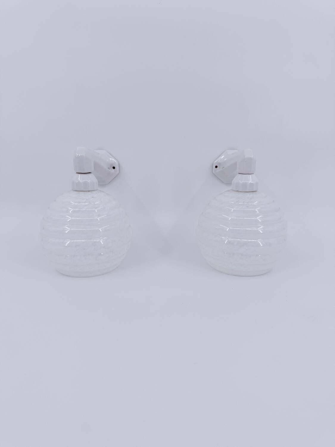Pair of porcelain Art Deco wall lights