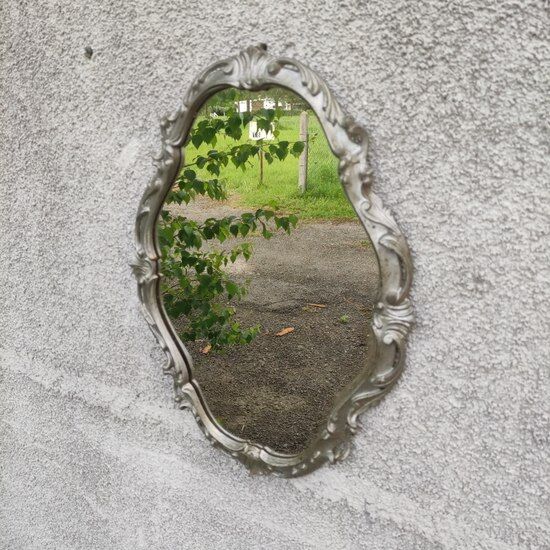 Silver art deco mirror