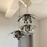 Suspension waterfall 3 flowers in chrome stainless steel