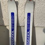 3 pairs of vintage skis: Rossignol Strato, ST 650 & Fischer.