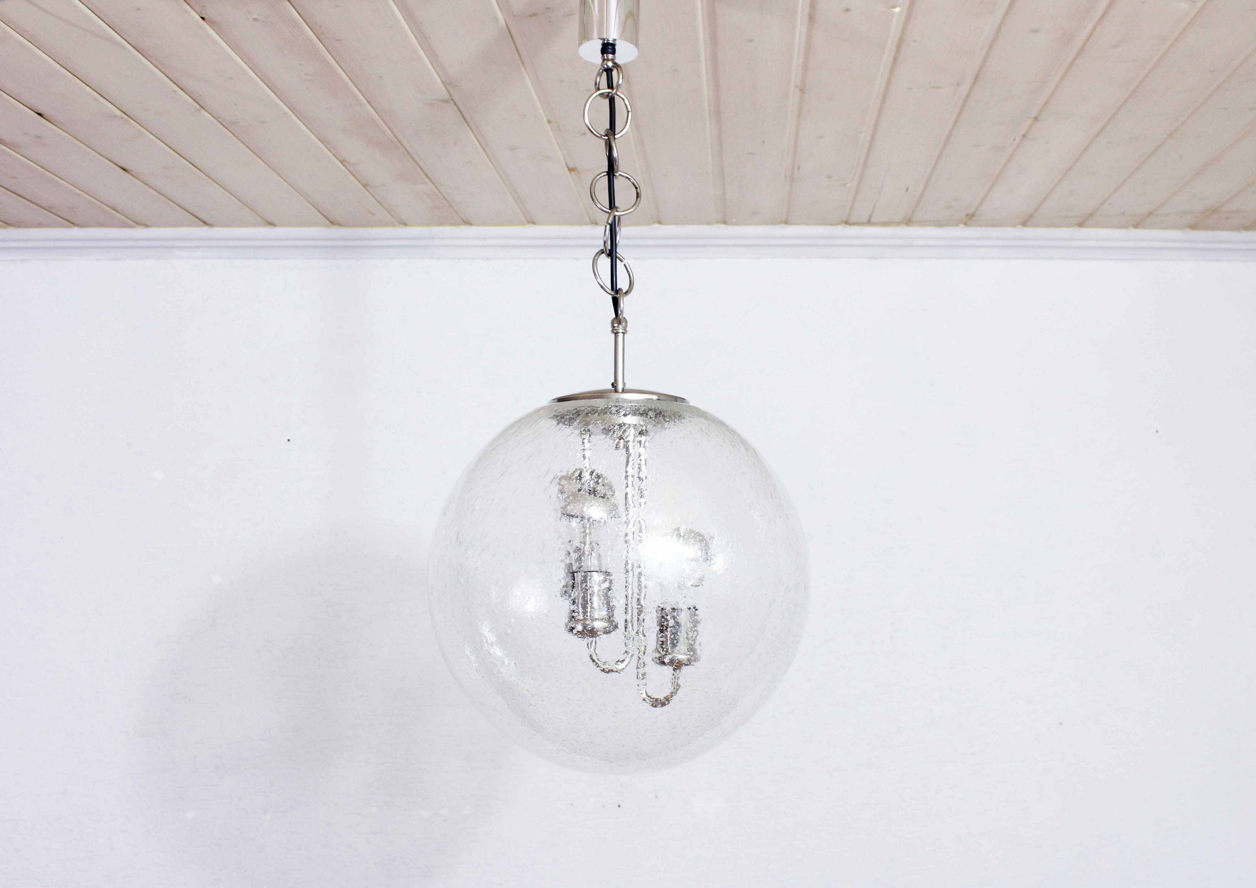 Suspension in glass and chrome metal BORN Leuchten