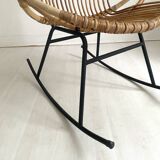 Rocking-chair en rotin