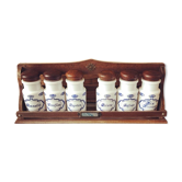 6 vintage opaline spice jars