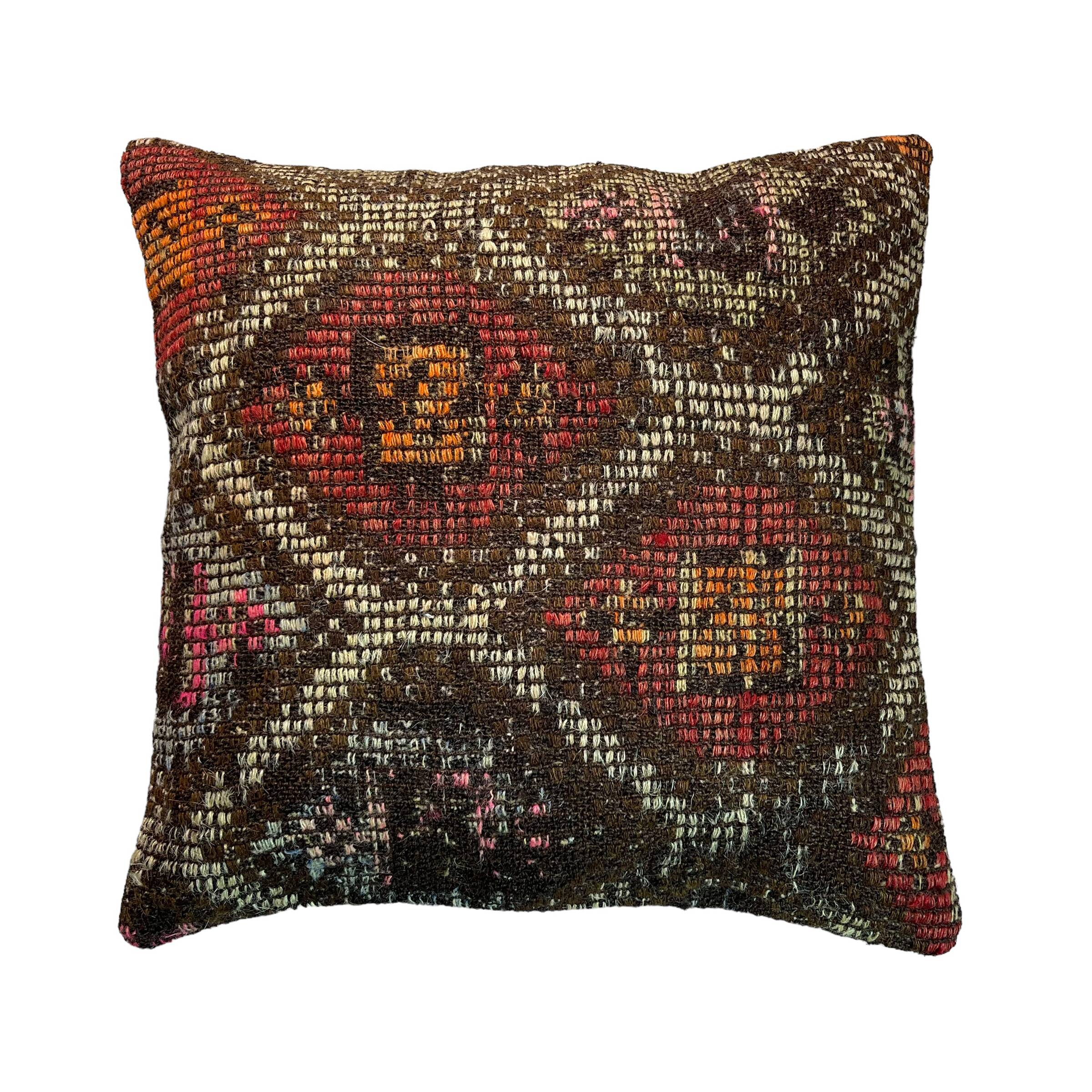 VINTAGE TURKISH KILIM CUSHION COVER , 45 X 45 CM